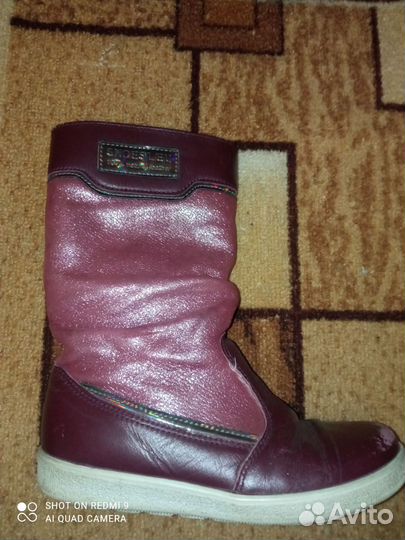 Кожанные сапоги для девочки