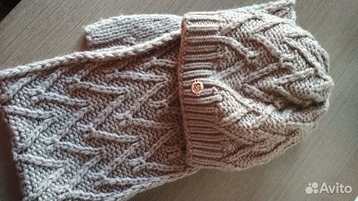 Набор шапка и шарф зимний, демисезоный