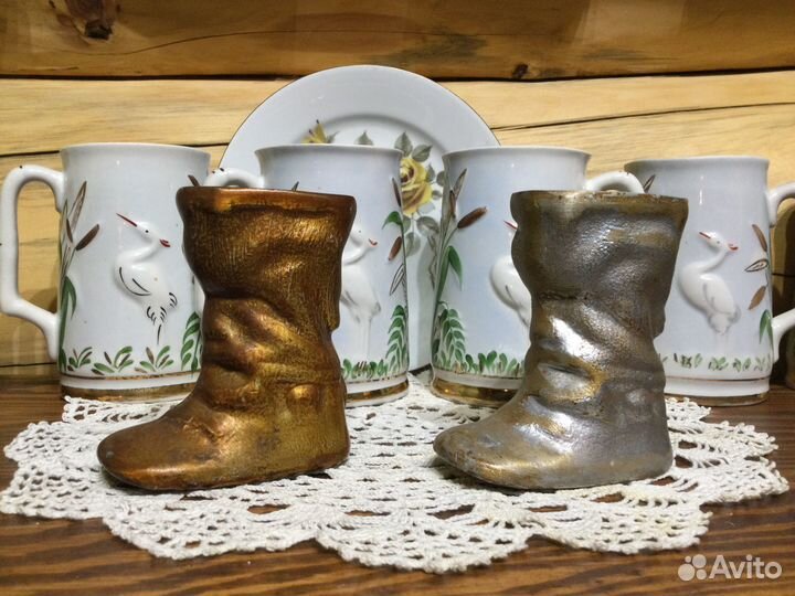 Старинная карандашница/пепельница сапог бродень