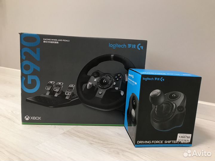 Руль Logitech G920 + кпп Logitech DF Shifter