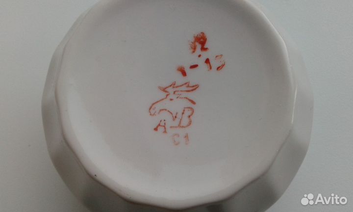 Чашка Лиса и Журавль,фарфор дфз, Вербилки