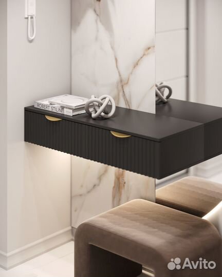 Консоль подвесная фасад рифленый черный