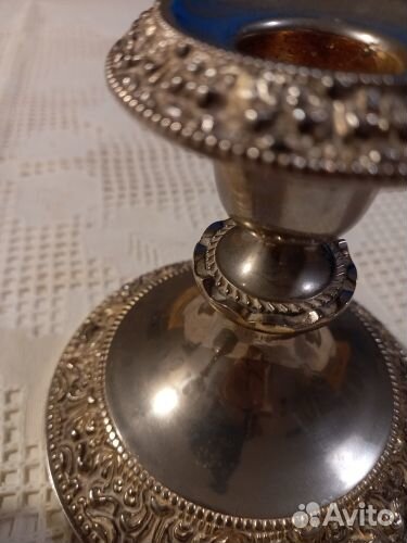 Подсвечники винтажные, серебрение, Англия