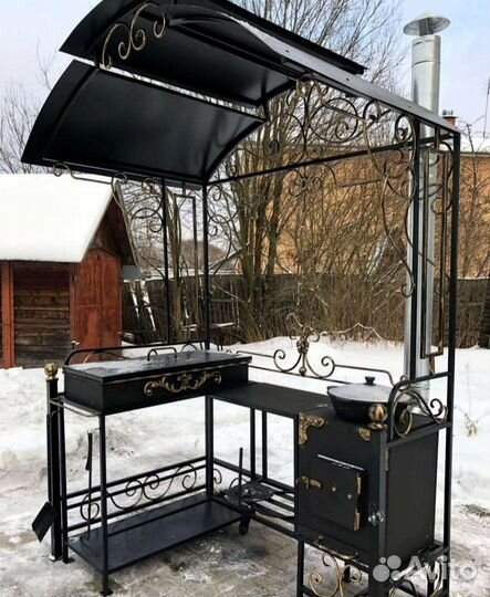 Мангал с крышей