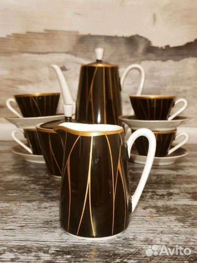 Сервиз кофейный Kahla,гдр,золотая нить