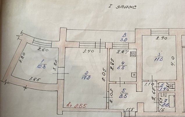 3-к. квартира, 58 м², 1/10 эт.