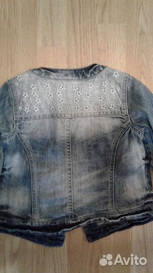Джинсовая куртка пиджак для девочки 92