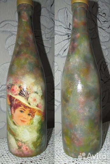 Бутылка декоративная (декупаж)