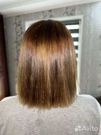 Кератиновое выпрямление боток волос