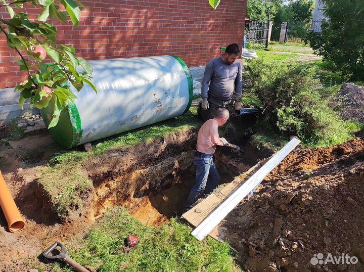 Септик био на семью 3-5 человек. Без электричества