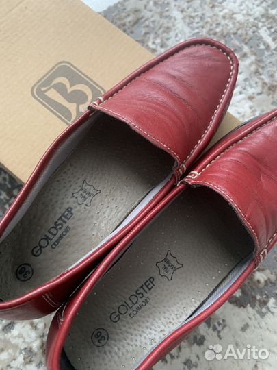 Женские туфли, мокасины красные кожаные 36 р
