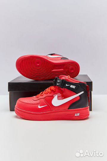 Кроссовки мужские Nike Air Force 1 Mid RedBlack