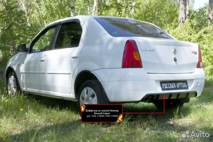 Диффузор заднего бампера для Renault Logan 1 2004-2009 416202
