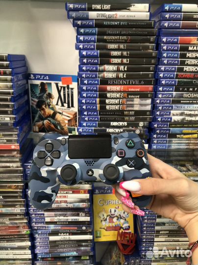 Джойстик ps4 Оригинал Синий камуфляж