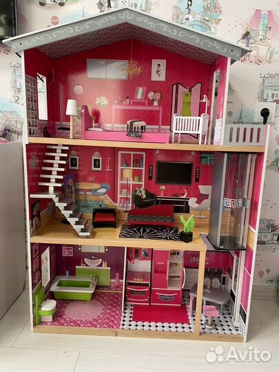 Домик кукольный с мебелью большой