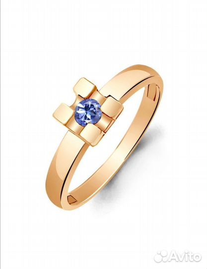 Танзанит. Разм.18+17,5. Новое кольцо серебро 925