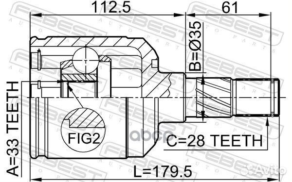 Шрус внутренний левый 33x35x28 0511M6atlh Febest