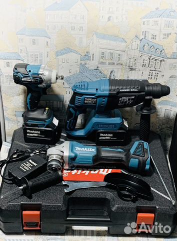 Набор аккумуляторных инструментов makita 3в1