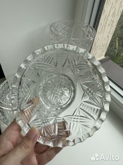 Хрустальная ваза и салатники СССР