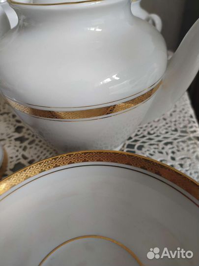 Сервиз лфз белый белоснежка золотая предметы
