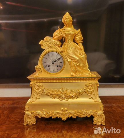 Каминные часы бронза