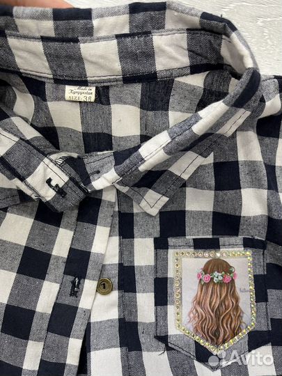 Рубашка в клетку для девочки