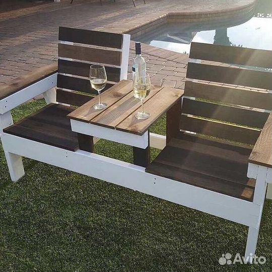 Скамейка садовая из дерева / Скамейка со столиком