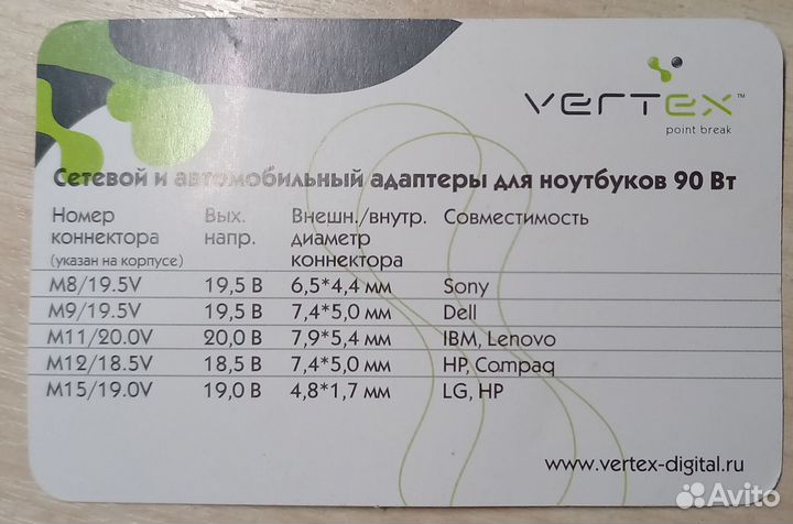 Сетевой адаптер питания для ноутбуков