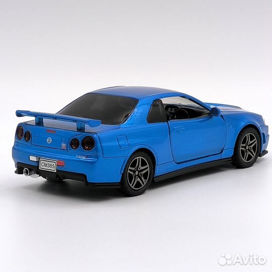 Машина металлическая Nissan Skyline GTR 34 14см