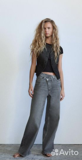 Джинсы Zara серые/синие