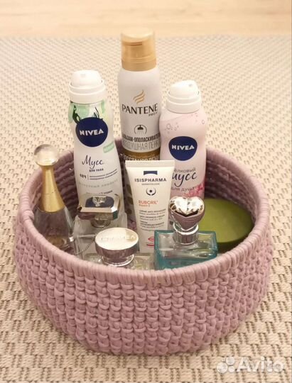 Корзина из хлопковой пряжи