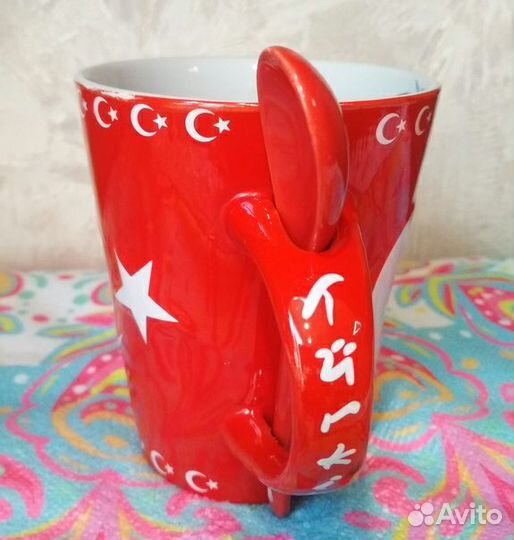 Чашка кружка с ложкой, сувенир, Турция