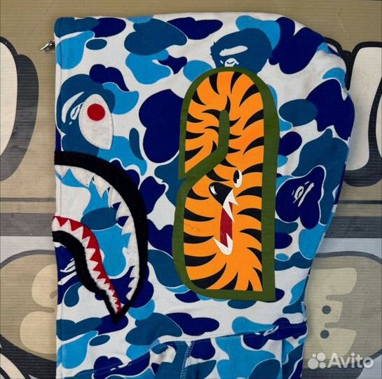 ABC Camo Shark Full Zip Hoodie Blue