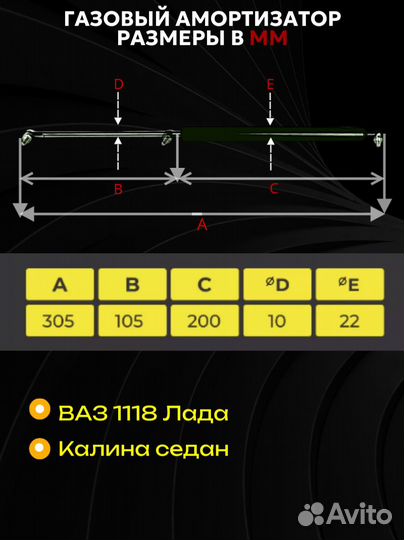 Амортизаторы багажника ваз-1118