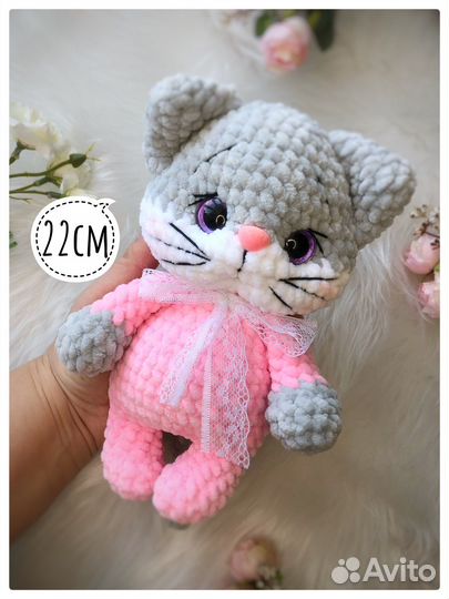 Котик мягкая игрушка котенок плюшевый