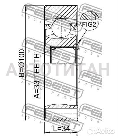Шрус внутренний 33X100 audi A3/S3/sportb./LIM./QU