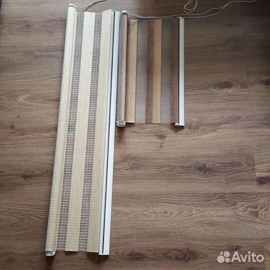 Рулонная штора жалюзи три вида день и ночь