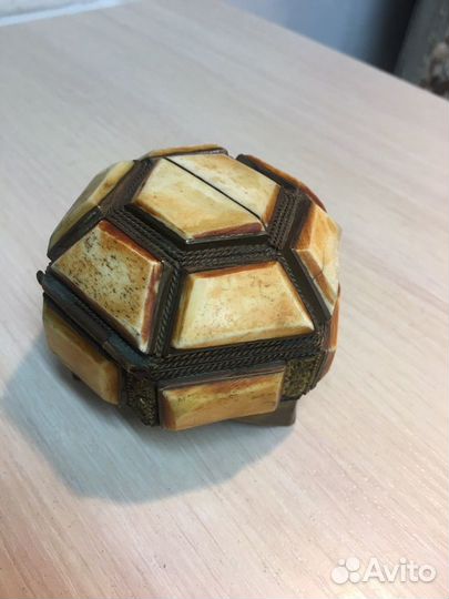 Шкатулка латунь, кость