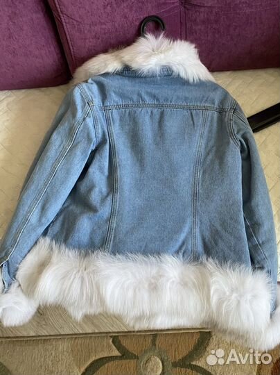 Джинсовая куртка с натуральным мехом