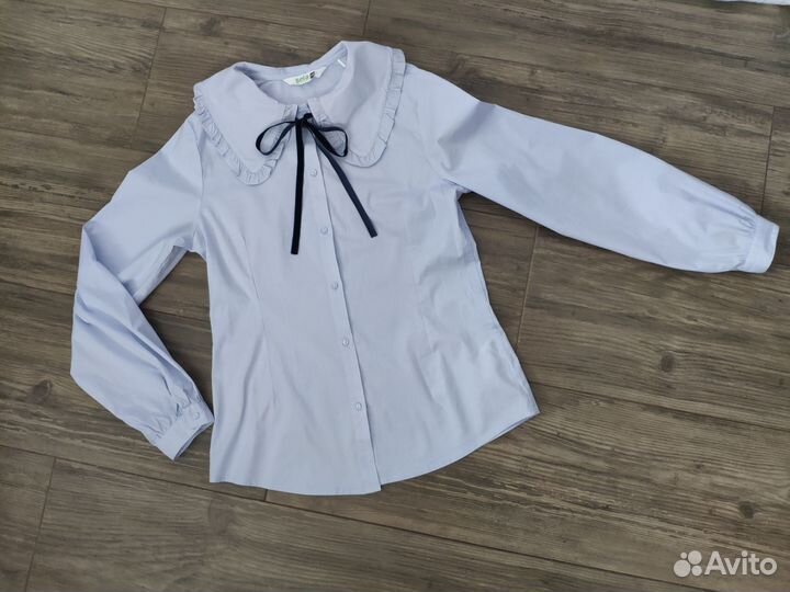 Комплект из юбки синей и блузки голубой 158-164