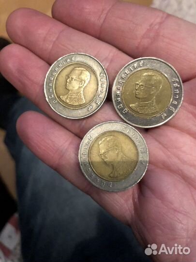 Монета Тайланда 10 Бат 3шт