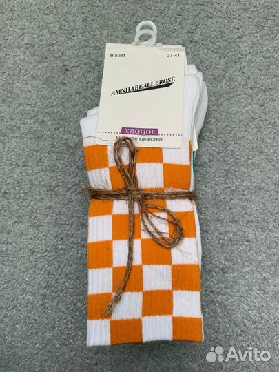 Носки в клетку высокие унисекс