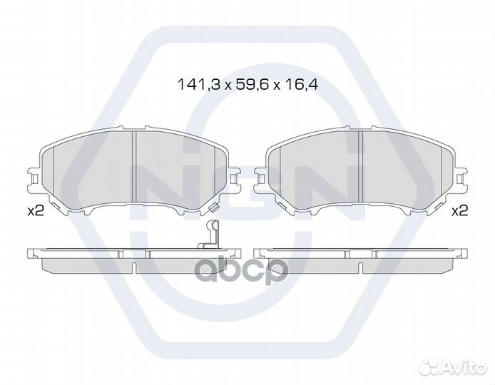 Колодки тормозные дисковые керамические перед