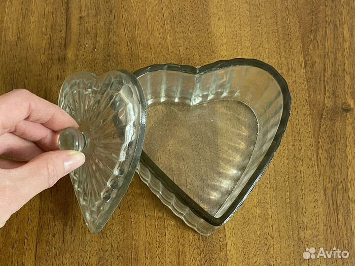 Сердце стеклянное вазочка