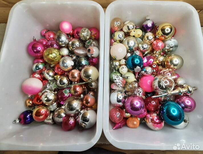 Елочные игрушки СССР стеклянные