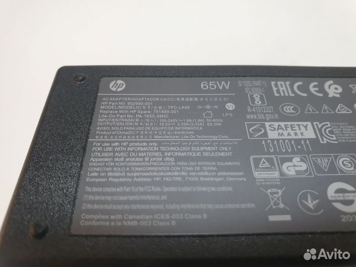 Блок питания HP 19,5V 3,33A, 7,4 x 5,0 902990-001