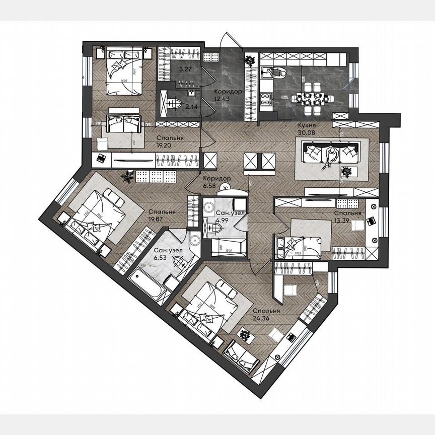 4-к. квартира, 142,6 м², 2/11 эт.