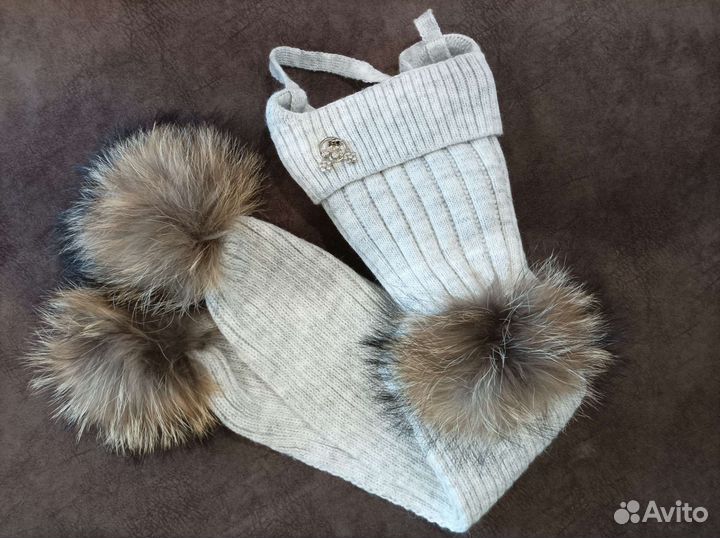Шапка и шарф новый комплект 50 54 зимний