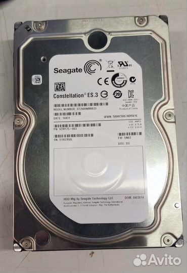 Жесткий диск seagate 2 Тб ST2000NM0033