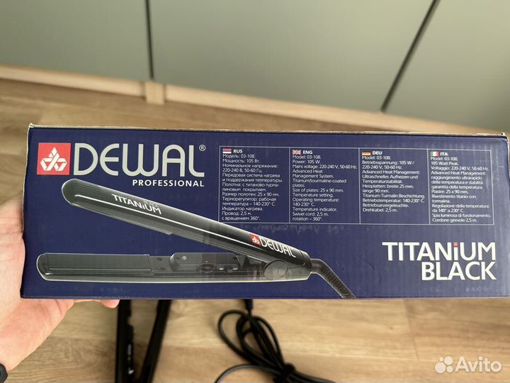 Щипцы для выпрямления волос dewal Black Titanium